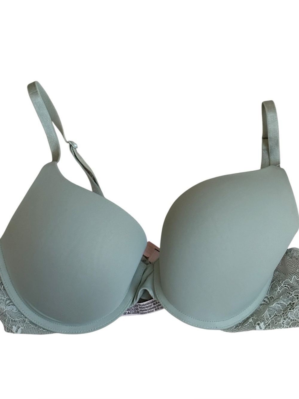 Victoria's Secret Dream Angels Lightly Lined Sage Green Lace Bra Size 34C